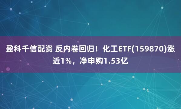 盈科千信配资 反内卷回归！化工ETF(159870)涨近1%，净申购1.53亿
