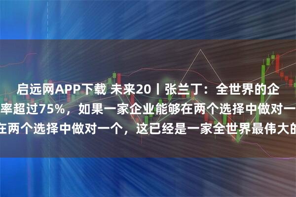 启远网APP下载 未来20丨张兰丁：全世界的企业为增长所做的决策失败率超过75%，如果一家企业能够在两个选择中做对一个，这已经是一家全世界最伟大的企业了